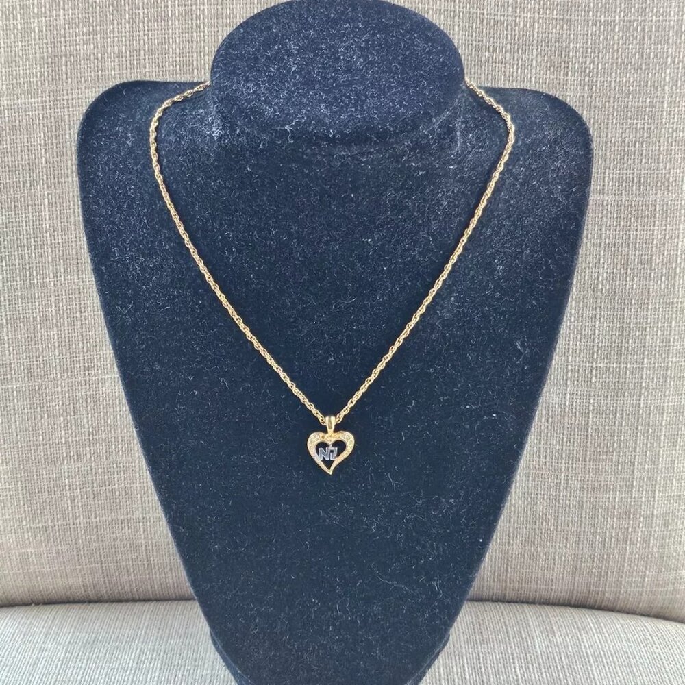 Nina Ricci Women Necklace Gold Tone Heart Shape Pendant Jewelry - Picture 6 of 11